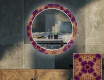 Okrúhle dekoratívne zrkadlo s LED podsvietením do obývacej izby - Gold Mandala #1