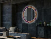 Okrúhle dekoratívne zrkadlo s LED podsvietením do obývacej izby - Gold Mandala #2
