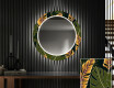 Okrúhle ozdobne podsvietene nástenne zrkadlo do chodby - Botanical Flowers #1