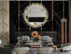 Okrúhle Moderne ozdobné zrkadlo LED do jedáleň - Golden Leaves #12