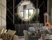 Okrúhle Moderne ozdobné zrkadlo LED do jedáleň - Golden Leaves #2