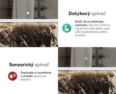 Nástenne zrkadlo do kupelne so svetlom L146 #9