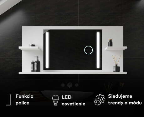 Zrkadlo LED do kupelne s policou L02 #7