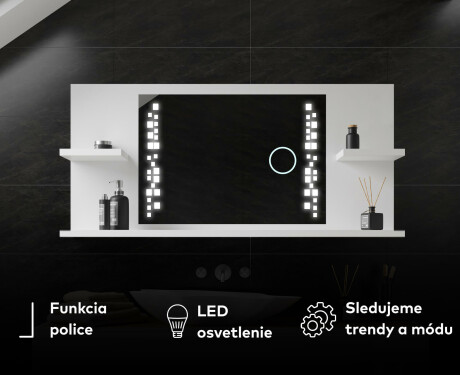 Podsvietene zrkadlo do kupelne s policou L38 #7