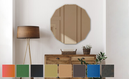 Okrúhle moderne ozdobne zrkadlo na stenu L176