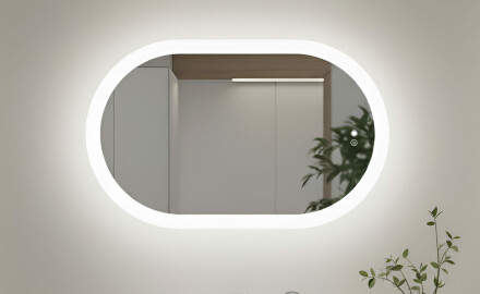 Podsvietené kúpeľňové zrkadlo, dvojfarebné, dotykový spínač, vykurovacia podložka