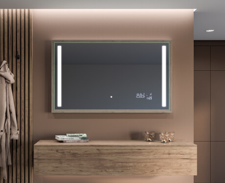 Kúpeľňové zrkadlo s rámom a osvetlením LED FrameLine L02 #12