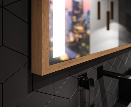 Kúpeľňové zrkadlo s rámom a osvetlením LED FrameLine L02 #3