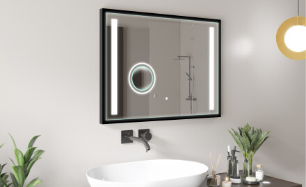 Kúpeľňové zrkadlo s rámom a osvetlením LED FrameLine L02
