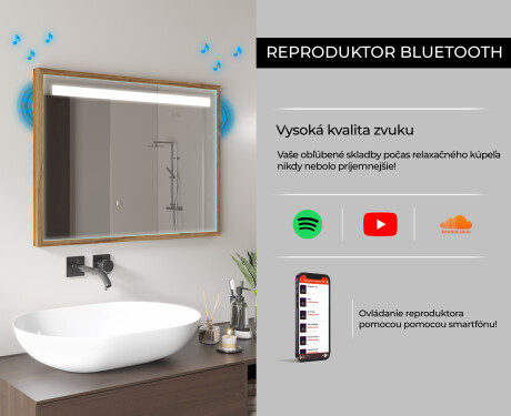 Drevene zrkadlo LED do kupelne - FrameLine L12 #11