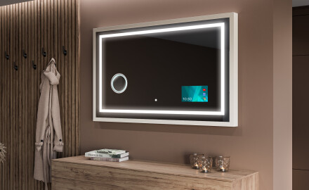 Kúpeľňové zrkadlo s rámom a osvetlením LED FrameLine L15