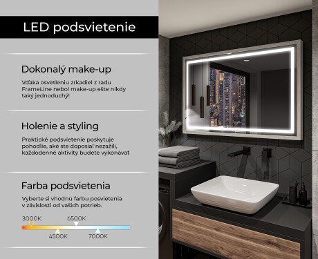 Drevene zrkadlo LED do kupelne - FrameLine L49 #4