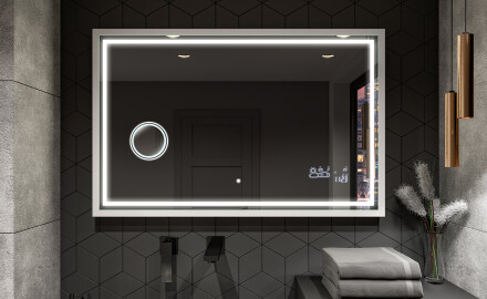 Kúpeľňové zrkadlo s rámom a osvetlením LED FrameLine L49