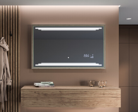 Drevene zrkadlo LED do kupelne - FrameLine L75 #12