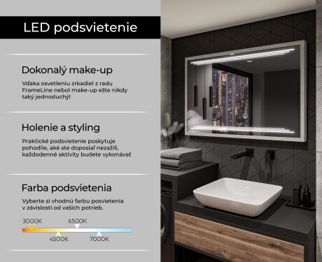 Drevene zrkadlo LED do kupelne - FrameLine L75 #4