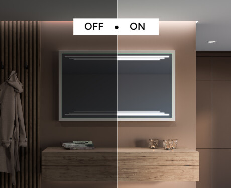 Kúpeľňové zrkadlo s rámom a osvetlením LED FrameLine L75 #5
