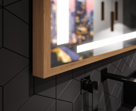 Kúpeľňové zrkadlo s rámom a osvetlením LED FrameLine L124 #3