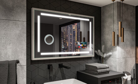 Kúpeľňové zrkadlo s rámom a osvetlením LED FrameLine L124