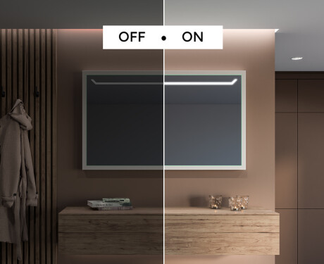 Kúpeľňové zrkadlo s rámom a osvetlením LED FrameLine L128 #5