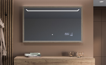 Kúpeľňové zrkadlo s rámom a osvetlením LED FrameLine L128