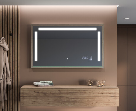 Drevene zrkadlo LED do kupelne - FrameLine L134 #12