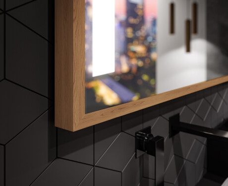 Kúpeľňové zrkadlo s rámom a osvetlením LED FrameLine L134 #3
