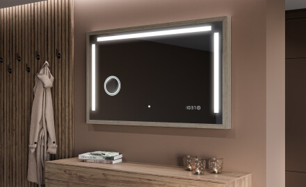 Kúpeľňové zrkadlo s rámom a osvetlením LED FrameLine L134