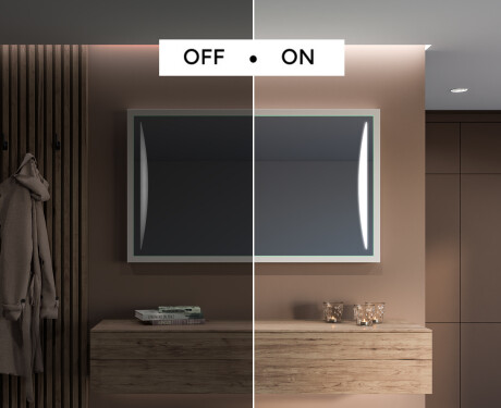Kúpeľňové zrkadlo s rámom a osvetlením LED FrameLine L135 #5