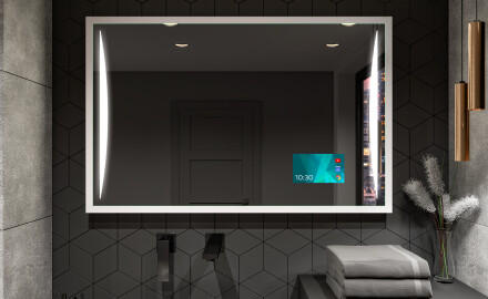 Kúpeľňové zrkadlo s rámom a osvetlením LED FrameLine L135