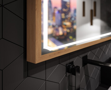 Kúpeľňové zrkadlo s rámom a osvetlením LED FrameLine L137 #3
