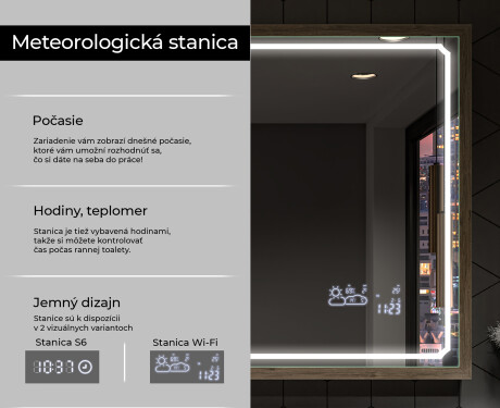 Zrkadlo do kupelne s osvetlenim s drevený rámom - FrameLine L137 #8