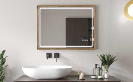 Kúpeľňové zrkadlo s rámom a osvetlením LED FrameLine L137