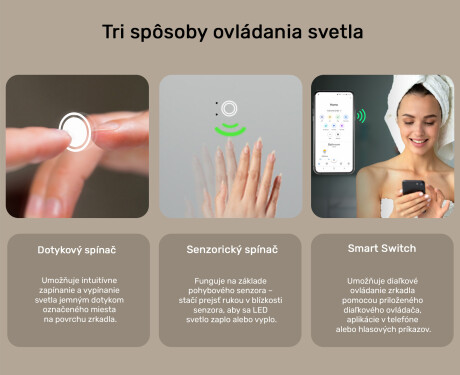 Inteligentné LED kúpeľňové zrkadlo s rámom Displine Apple L01 #5