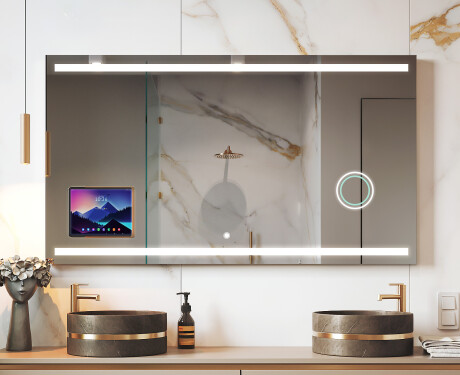 Inteligentné LED kúpeľňové zrkadlo s rámom Displine - Apple L09