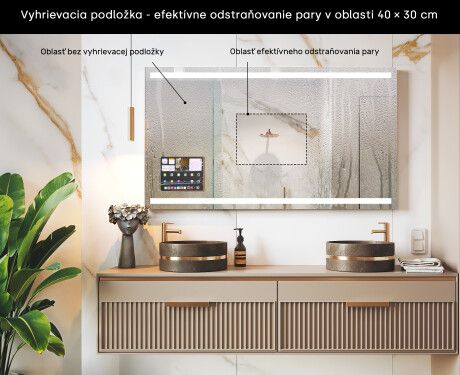 Inteligentné LED kúpeľňové zrkadlo s rámom Displine - Apple L09 #7