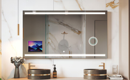 Inteligentné LED kúpeľňové zrkadlo s rámom Displine - Apple L09