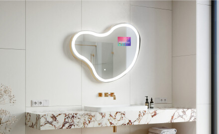 Nepravidelné zrkadlo LED Smart N222 Google
