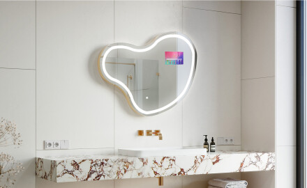 Nepravidelné zrkadlo LED Smart N223 Google