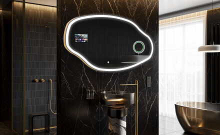 Zrkadlo nepravidelné s LED SMART O222 Google