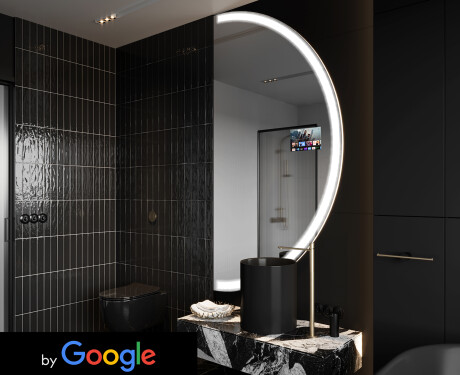 Zrkadlo Polokruhové s LED SMART A222 Google