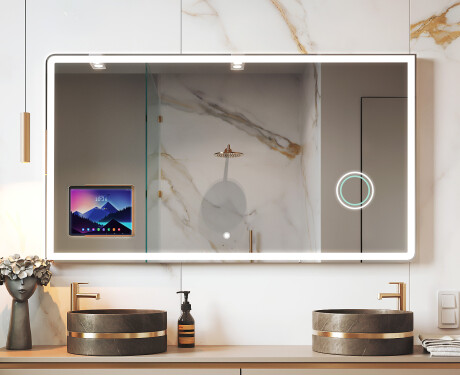 Zaoblené Moderné LED Zrkadlo s rámom iPad Displine L146