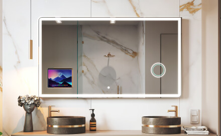 Zaoblené Moderné LED Zrkadlo s rámom iPad Displine L146