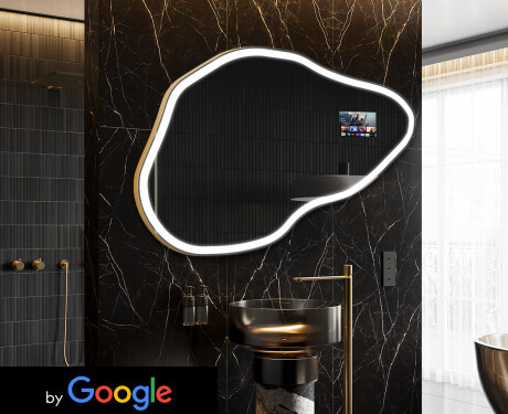 Nepravidelné zrkadlo LED Smart P222 Google