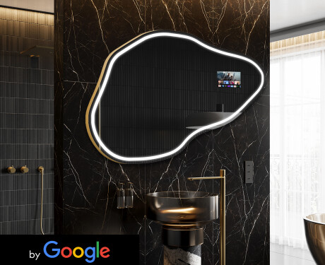 Nepravidelné zrkadlo LED Smart P223 Google