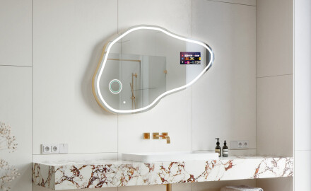 Nepravidelné zrkadlo LED Smart P223 Google