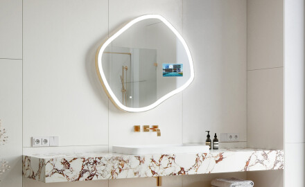 Nepravidelné zrkadlo LED Smart R222 Google