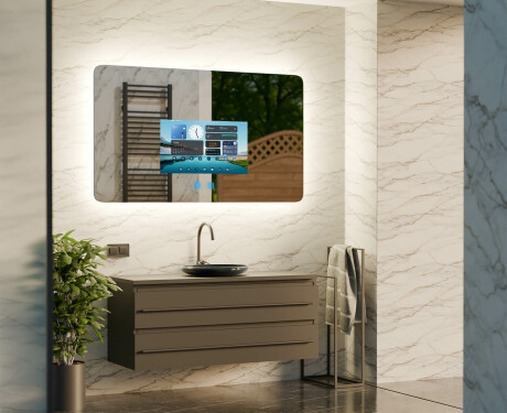 Inteligentné Zaoblené LED Kúpeľňové Zrkadlo SmartScreen 21,5”