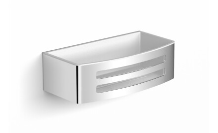 Košík 22x11x6 / biela plastová vložka / leštená oceľ
