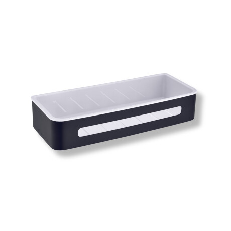 Košík 29x12x5,5 / matná čierna / biela plastová vložka #1