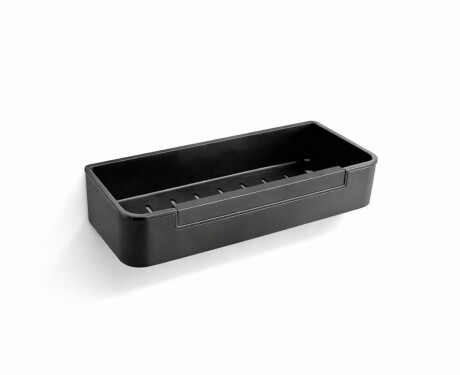 Košík 29x12x5,5 s gumičkou / matná čierna / čierna plastová vložka